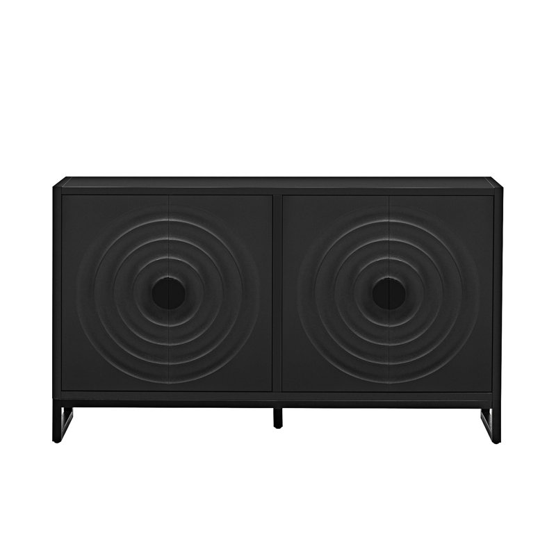 Storage Cabinet with Doors, Black