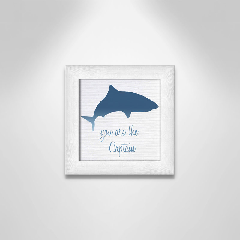 Capitaine, impression sur papier, H 8 po x l 8 po x P 0,6 po, Encadré plat à grain de bois blanc