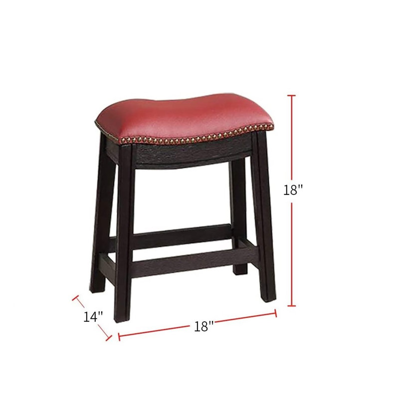 Red Barrel Studio Burgundy PU Upholstery Saddle Stool Wayfair Canada