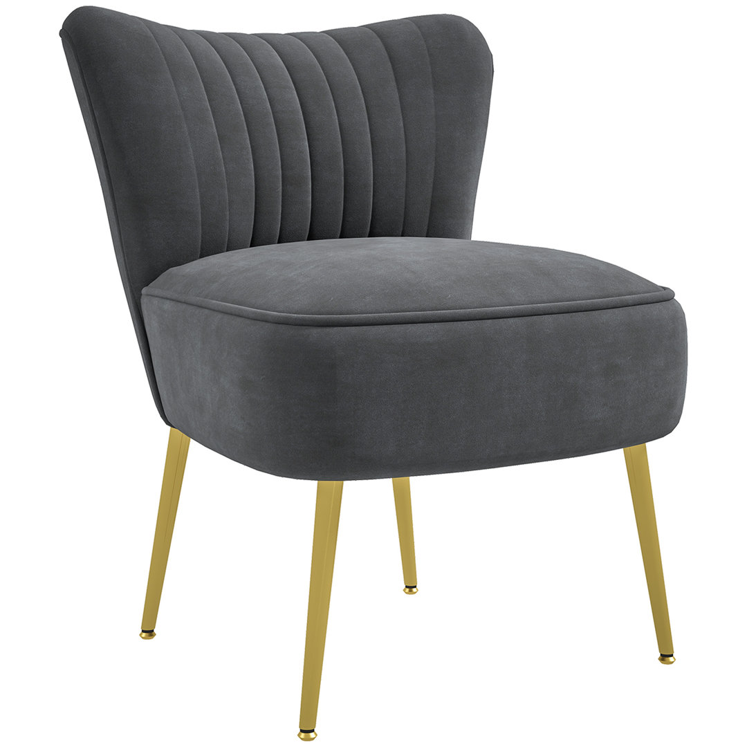 Advaith 69.5cm Wide Tufted Velvet Armless