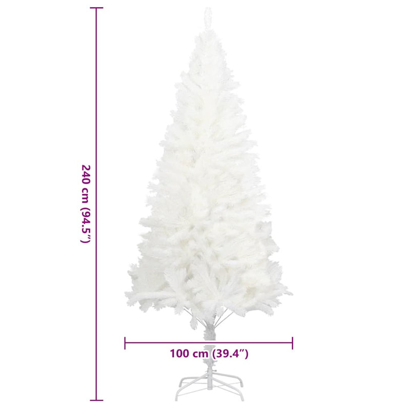 	vidaXL Artificial Christmas Tree Lifelike Needles White, 7.87ft H