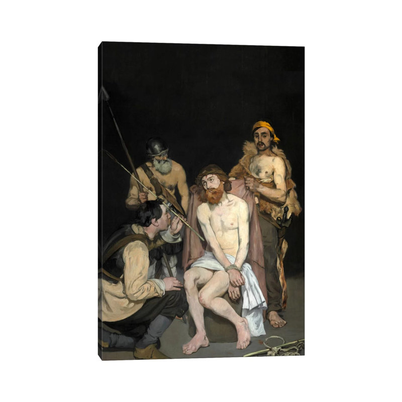 Jesus Mocked By The Soldiers by Edouard Manet - Wrapped Canvas Painting, 66.04 cm H x 45.72 cm W x 1.91 cm D