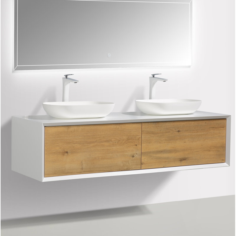 Ensemble de meuble-lavabo double mural 55,1 "Fiona