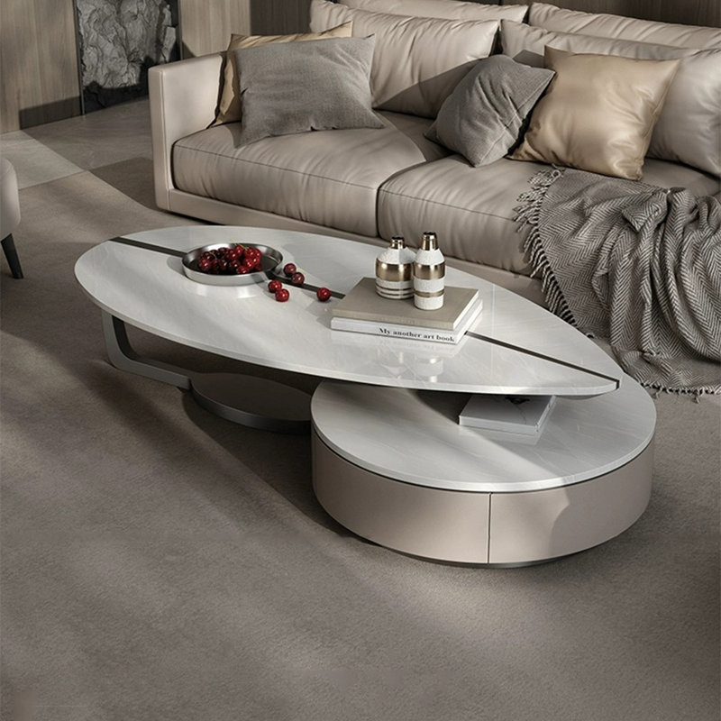 Table basse de luxe en marbre clair