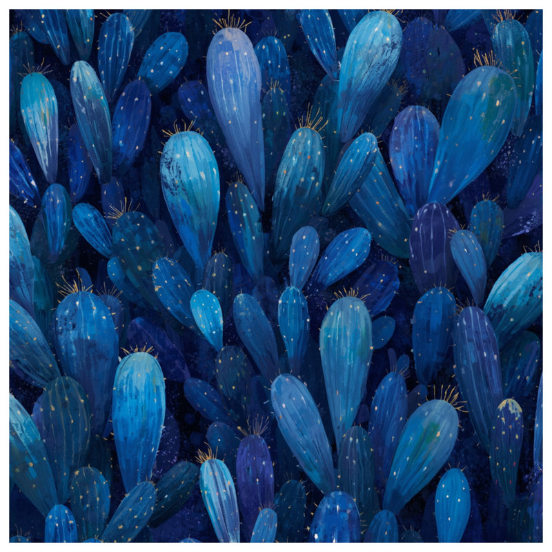 Tapis de bain Blue Cacti, L 24 po x L 17 po
