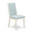 7-Pc Kitchen Table Set Contains a Cement Wooden Table and 6 Baby Blue Linen Fabric Upholstered Chairs with High Back - Wire Brushed Linen White.-1071516228-1071516251