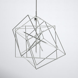 Ezo 7 - Light Unique Geometric Chandelier- 2 PIECES NEED REATTATCHED, GOLD NOT SILVER