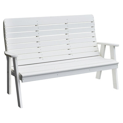 Banc de jardin d'extérieur en composite Keystone Amish Co. Salem, 4 pieds, blanc éclatant