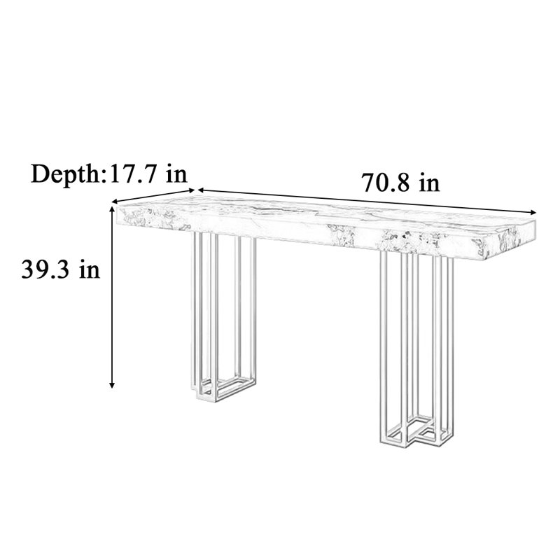 Table de bar Light Luxury Leisure One, H 39,3 po x L 70,8 po x l 17,7 po, Noir