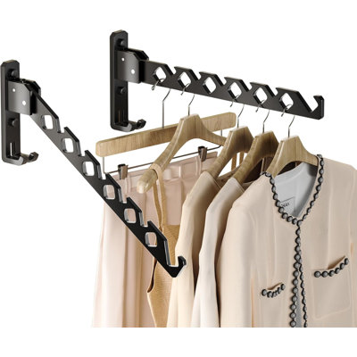Wall Mount Coat Hanger Holder ，Black 2Pack