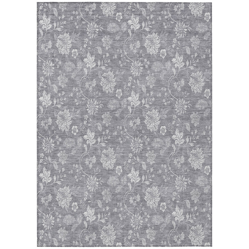 Myqueal Washable Floral Indoor / Outdoor Rug, Rectangle 9' x 12'