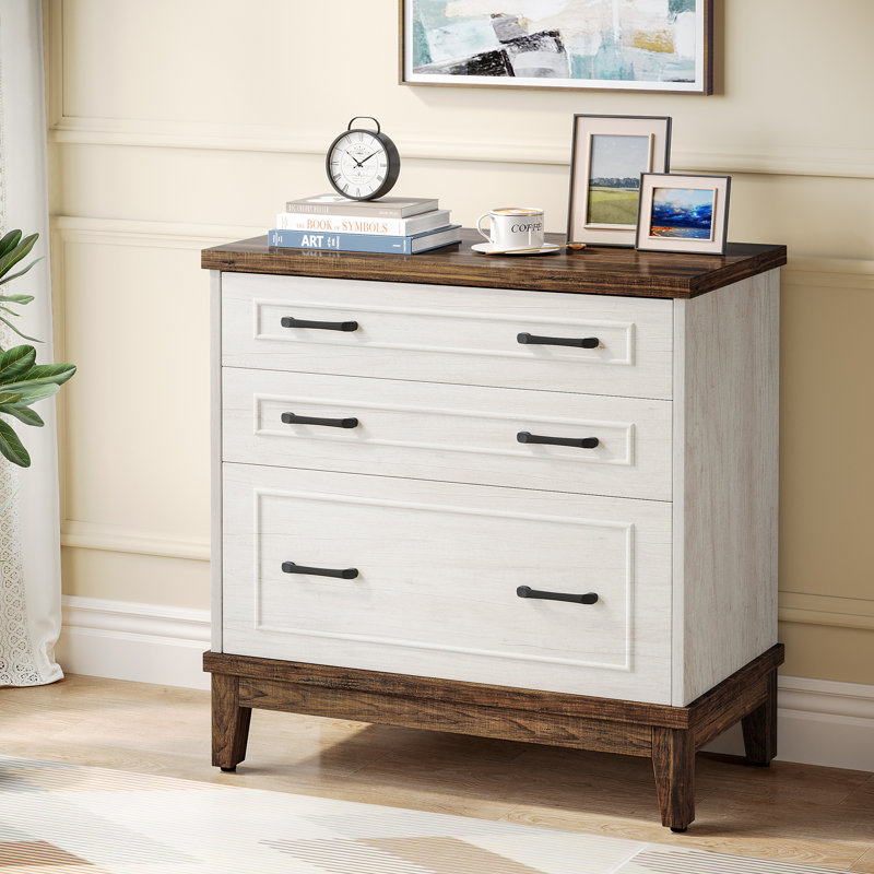 3-drawer File Cabinet, Lateral Filing Cabinet For A4/letter/legal Size