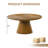36" Modern Round Solid Wood Coffee Table with Pedestal Base, Farmhouse Style For Living Room and Office-1616246048