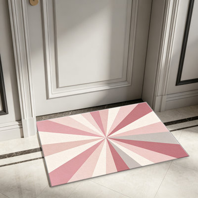 Tapis rétro Sunburst rose pour le salon, doux et confortable, convient à toutes les saisons, facile à entretenir, tapis de sol intérieur lavable à la machine, sous la table de ferme convenant à la chambre à coucher, à la salle à manger, au bureau, au patio, au balcon, à la décoration intérieure