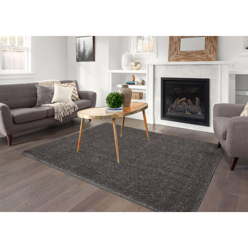 Hagerstown Solid Colour Shag Area Rug, Rectangle 80 x 150cm