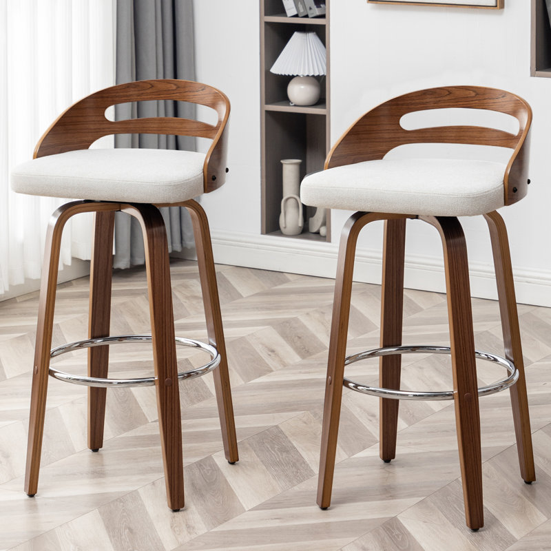 Mahtab Swivel Bar Stool, Beige, Bar Stool (76cm Seat Height)