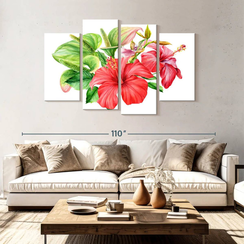 Harnek Hibiscus Bouquet, 54" H x 84" W