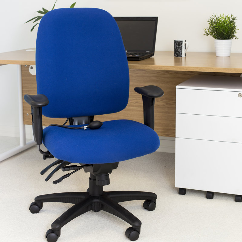 Polyester Blend Office Chair, Blue
