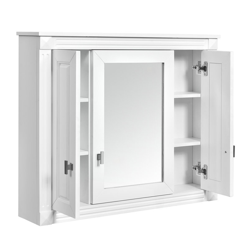Armoire à pharmacie murale avec 4 tablettes, Blanc