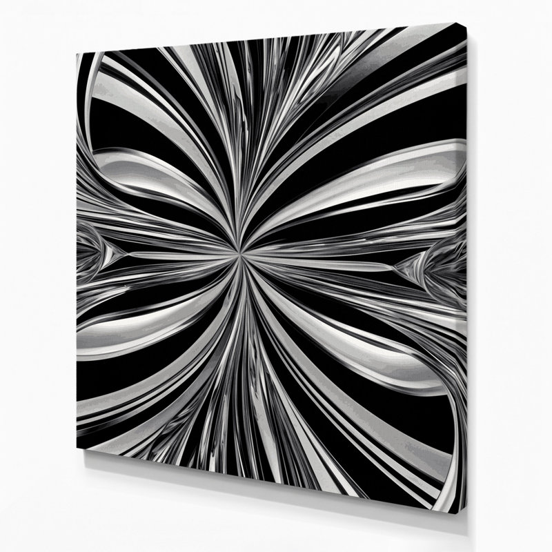 Op Art 3 Black Canvas Wall Art, 12" H x 12" W