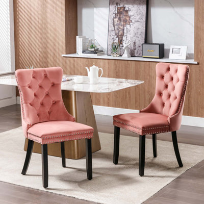 Tufted Solid Wood Velvet Upholstered Dining Chair