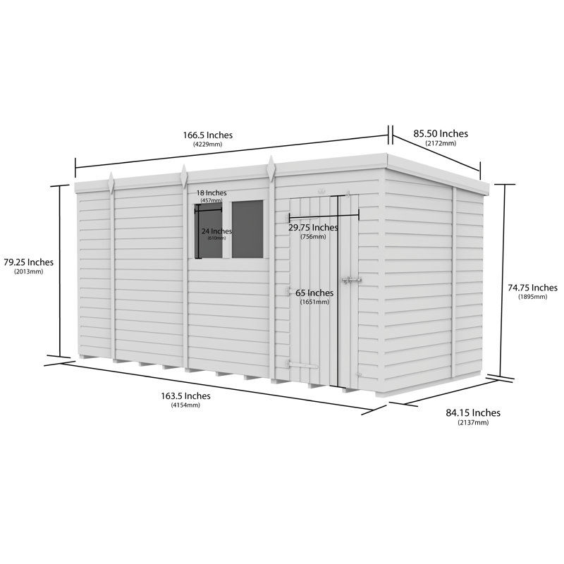 14x7 Pent Composite Shed
