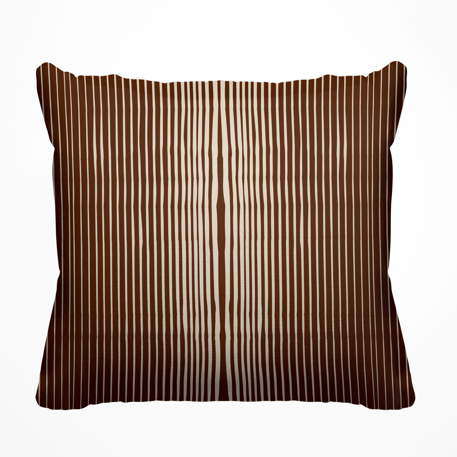 Ash Striped Indoor/Outdoor Throw Pillow, Brown, 16" x 16"