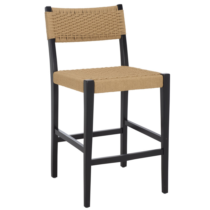 Dutton Woven Counter Stool, Natural/Black