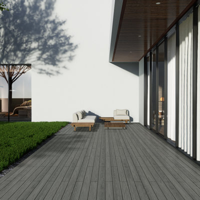 5.4" Composite Outdoor Decking Planks(15 Pieces)-Includes Installation Accessories