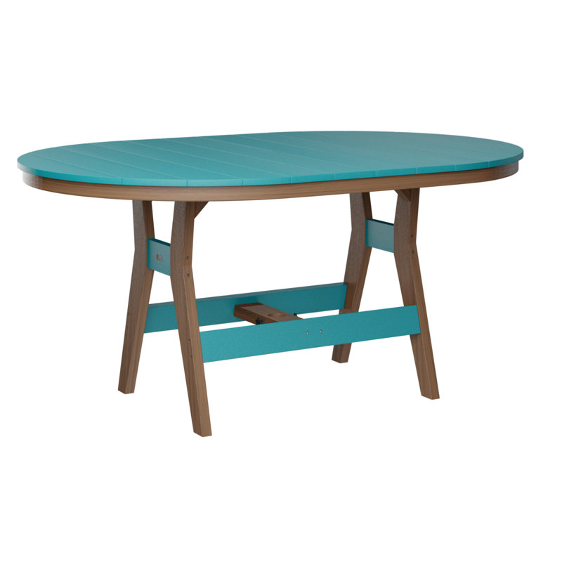 Table de salle à manger de Berlin, Acajou antique, Bleu Aruba