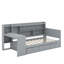 Lit de jour simple en bois avec tiroirs et bureau-1023987619
