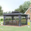 Pavillon de jardin 10 x 12 pi en métal noir avec design ajustable, aluminium, métal et aluminium