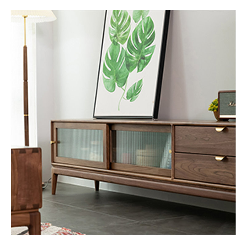Meuble télé en bois massif au design chic, L 82,67 po