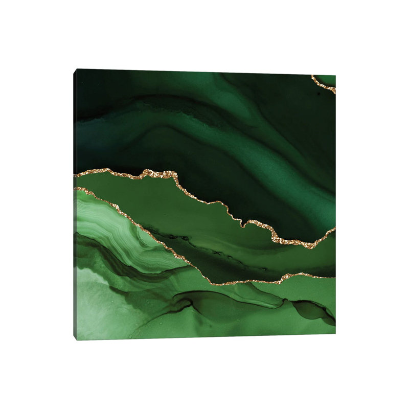 Agate verte verte, texture X, H 12 po x l 12 po x P 0,75 po, Pas de tapis, Toile tendue