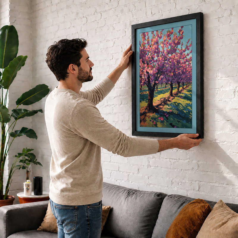 Flowering Tree Grove Botanical - Framed Print, Unframed, A2 - 59.4 x 42.0 cm