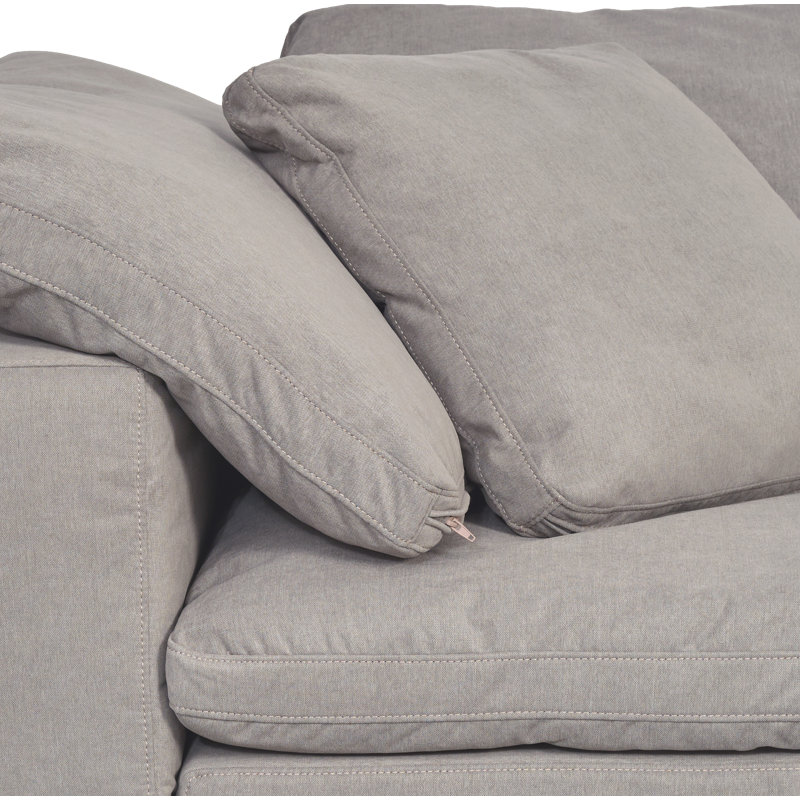 3 - Piece Upholstered Chaise Sectional, Light Gray Performance