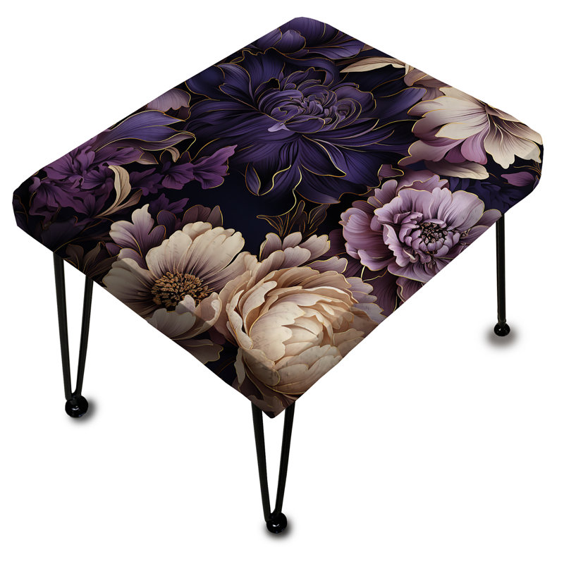 Shadowed Blossoms Moody Patterns - Repose-pieds rectangulaire floral