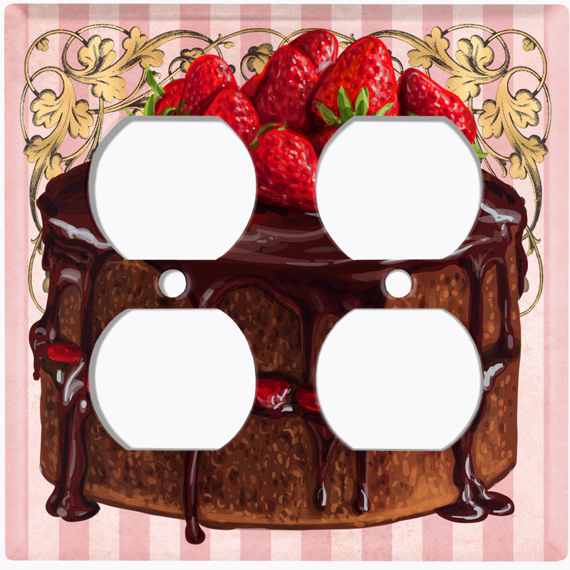 Assiette murale à 2 bandes Strawberry Layered Cake