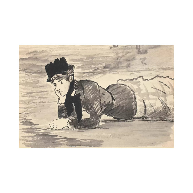 Woman Lying On The Beach (Annabel Lee), c.1881 by Edouard Manet - 1 Piece Wrapped Canvas Wall Art, 20.32 cm H x 30.48 cm W