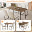5-Piece Dining Table and Chairs ,Dining Room Set with 4 Modern Chairs-64484359-64484358
