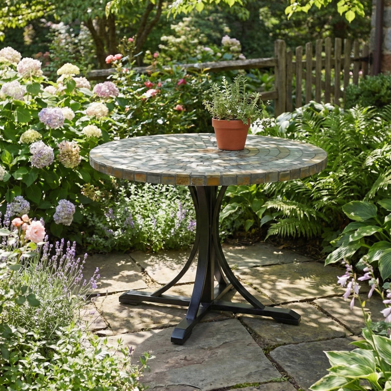 Monterey Garden Stone Mosaic Table