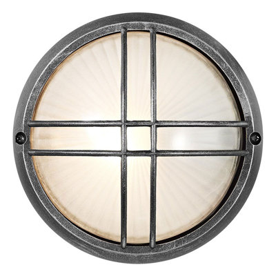 Hailey Die Cast Aluminium Outdoor Circular Bulkhead Porch or Wall Light