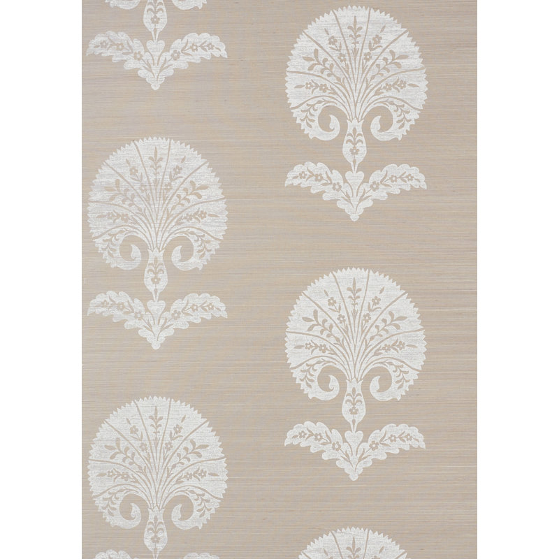 Ottoman Flower Sisal Wallpaper, Fog