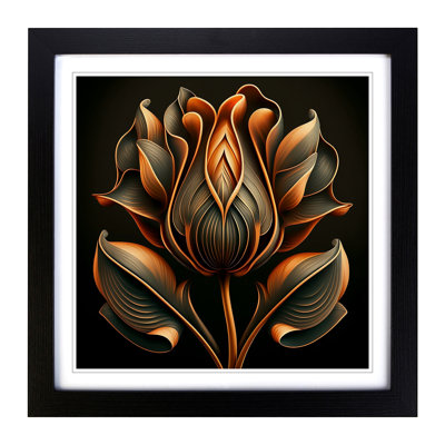 Tulip Flower Art Deco - Framed Print