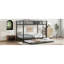 Lit superposé double au-dessus de double avec lit gigogne simple, noir-899406089