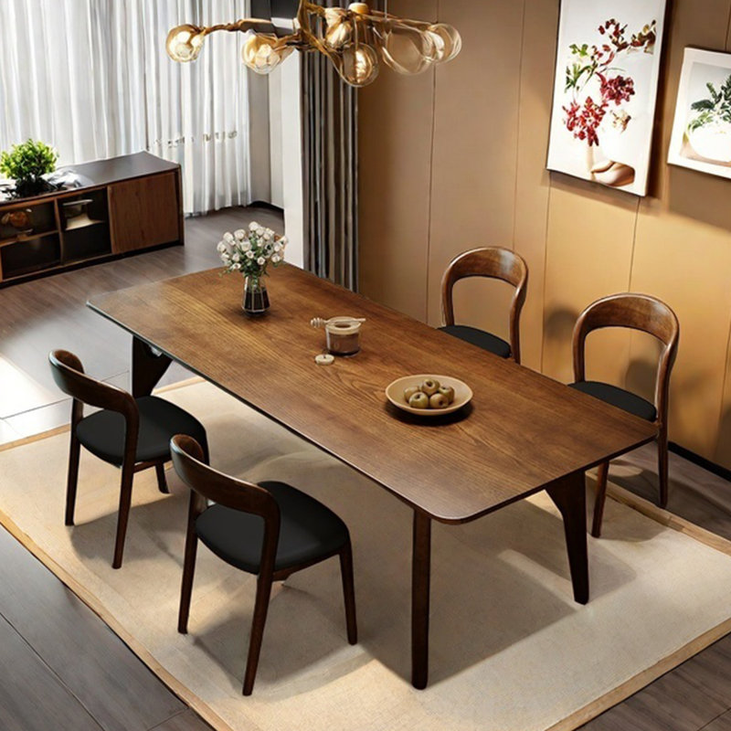 Table de salle à manger en bois de frêne, H 29,53 po x L 78,74 po x l 31,5 po