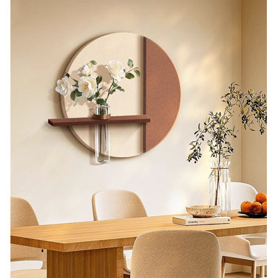 Cream-Colored Watercolor Painting Of Green Plants And Decorative Murals