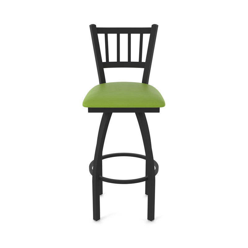 Tabouret pivotant 810 Contessa, Noir froissé, Vinyle - vert kiwi Canter, Tabouret de bar (siège d'une hauteur de 30 po)