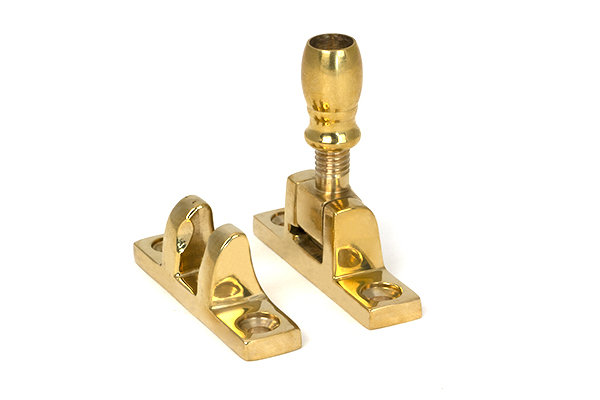 Mushroom Brighton Fastener - Narrow (Square), Polished Brass