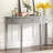 Antique White Console Table With Spacious Interior & Drawers Minimalist Table, Vertical Stripe Design, Ample Storage Space-1933433735